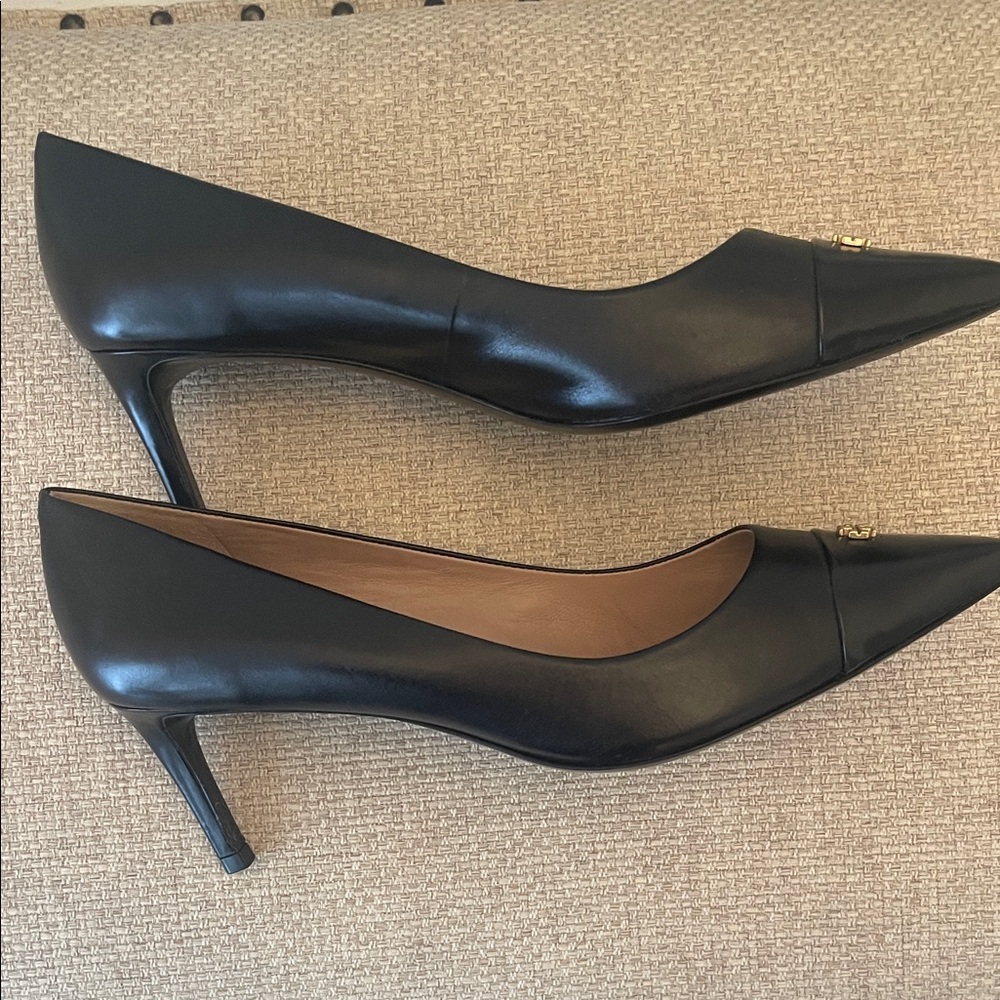 Tory Burch Black Leather Heels - Picture 4 of 7